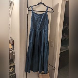 Old Navy Smocked Chevron Midi Dress